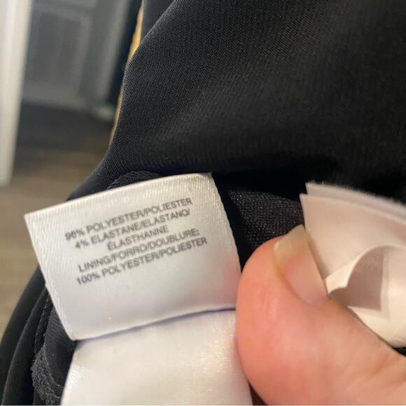 Evan Picone Black Sheath knee length faux wrap dress NWT size 6 - Picture 9 of 12